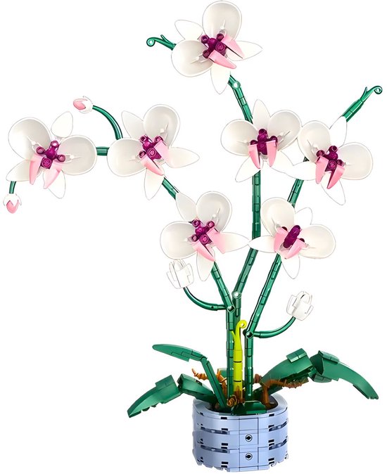 WOMA® Bloemenpakket Speelgoed Set Geschikt Voor LEGO - 536 Bouwstenen - Orchidee - Bloemen Boeket - Vanaf 6 Jaar - Bouwpakket - STEM Speelgoed - Speelset - Bouwspeelgoed - Inclusief Handleiding van Merkloos