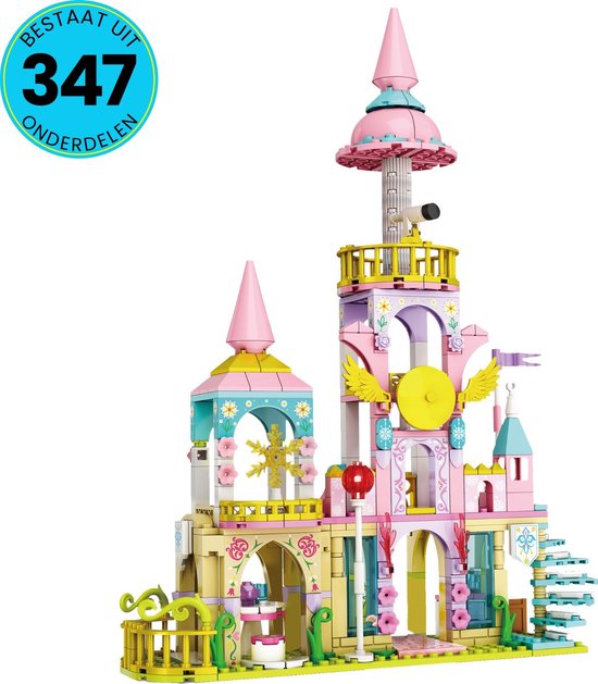 WOMA® Prinsessen Kasteel Speelgoed Set Geschikt Voor LEGO - Vanaf 6 Jaar - 347 Bouwstenen - Bouwpakket - STEM Speelgoed - Speelset - Bouwspeelgoed - Inclusief Handleiding van WOMA