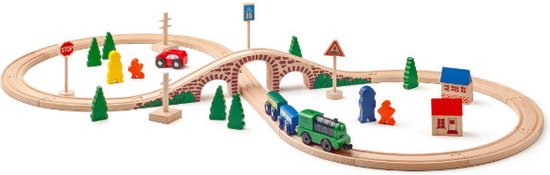 Woody Treinset met Electrische Loco Figuur 8 - 40 onderdelen van Woody