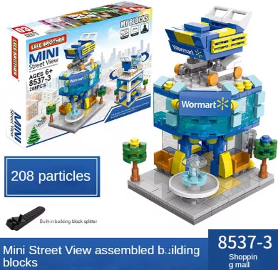 Wormart Huis Bouwstenen Mini City Store Street View ´Wormart´ Kinderspeelgoed voor Jongens En Meisjes Leuk Geschenk Compatibel Met Lego (Building Blocks) van Wormart