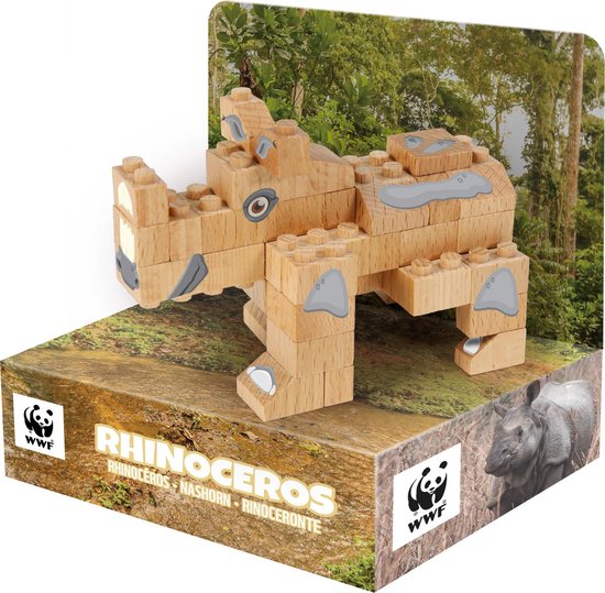 WWF constructiespeelgoed Neushoorn van Biobuddi.
