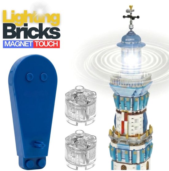 Xainy MC02 Magnetisch Touch Verlichtingsset rond | Elementensplitser seperator tool | Speelgoed lampjes op batterijen | Technic bouwblokken verlichting geschikt voor city architecture bouwsets | My bricks light geschikt voor Sluban Reobrix Pantasy van Merkloos