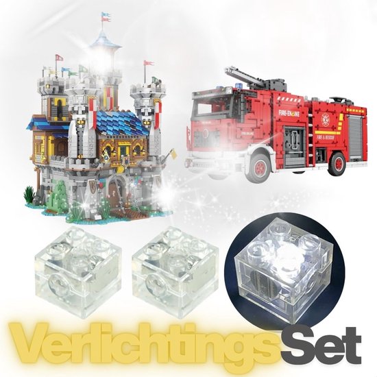 Xainy - Verlichtingsblokken 4 stuks kubus witlicht | Geschikt voor bekende merken zoals Reobrix | Universele blokformaat 4.9mm | Speelgoed verlichting voor bouwpakketten of modelbouw | Onderdelen geschikt voor kinderen & volwassenen | Incl batterijen van Xainy