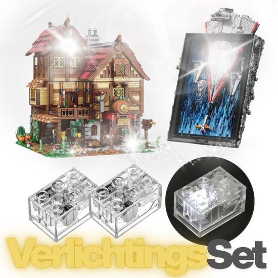 Xainy - Verlichtingsblokken 4 stuks rechthoek witlicht | Geschikt voor bekende merken zoals Reobrix | Universele blokformaat 4.9mm | Speelgoed verlichting voor bouwpakketten of modelbouw | Onderdelen geschikt voor kinderen & volwassenen | batterijen van Xainy