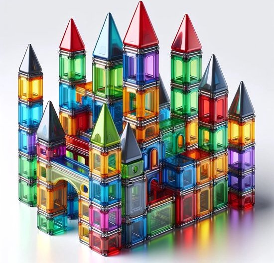 YAR - Magnetisch Speelgoed – 110 stuks - Constructie speelgoed - Magnetische tegels - Montessori speelgoed - knikkerbaan - knikkerbanen - Magnetic toys - Magnetische bouwstenen - Speelgoed Kinderen van YAR