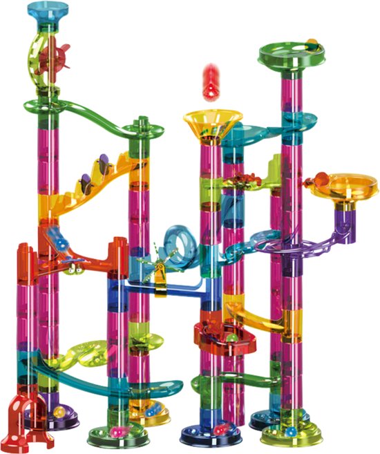 Yellies Knikkerbaan 105 Stuks - Glow In The Dark Knikkers - Educatief Interactief Kinderspeelgoed - Speelgoed Jongens & Meisjes 3 Jaar - Inclusief Accessoires van Yellies