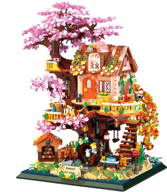 Zhe Gao 612010 Bonsai Boomhut Bloemen bouwset | Architecture icons creator modelbouw | educatief constructie speelgoed bouwpakketten voor volwassenen & kinderen | DIY botanical decoratie niet compatibel met lego | Bouwdoos met 3196 mini bouwstenen van Merkloos