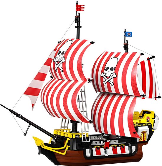 Zhe Gao - Classic Black Beard Ship bouwset | Caribbean Adventure Modelbouw | Educatief Creator piratenschip speelgoed bouwpakketten voor kinderen & volwassenen | Boat of the pirates | DIY piraten boot niet compatibel met lego | 1035 bouwstenen van Merkloos