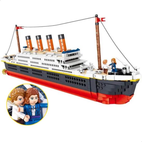 Zhe Gao - Titanic bouwset incl. 2 minifigures | Classic creator boot | STEM educatief speelgoed icons modelbouw niet compatibel met lego | Cruise schip bouwpakketten voor volwassenen & kinderen | Bouwdoos met 1294 bouwstenen van Zhe Gao