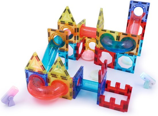 Zoem - Magnetisch Bouwstenen 75-delig - Verlichting - Knikkerbaan - Magnetic - Speelgoed van Merkloos