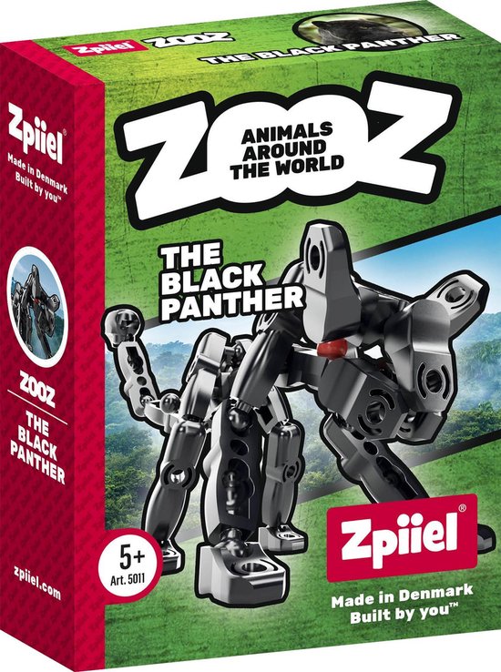 Zpiiel - ZooZ Black Panther - Constructiespeelgoed - Unieke bouwelementen met kogelgewrichten - Creatief spelen - Fijne motoriek van Zpiiel