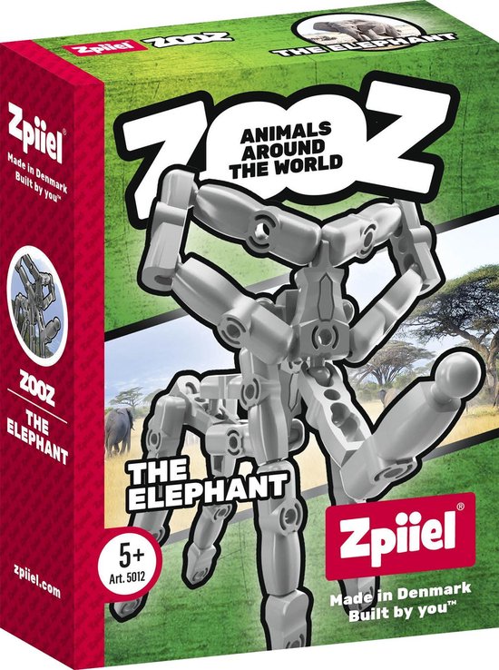 Zpiiel - ZooZ Elephant - Constructiespeelgoed - Unieke bouwelementen met kogelgewrichten - Creatief spelen - Fijne motoriek van Zpiiel