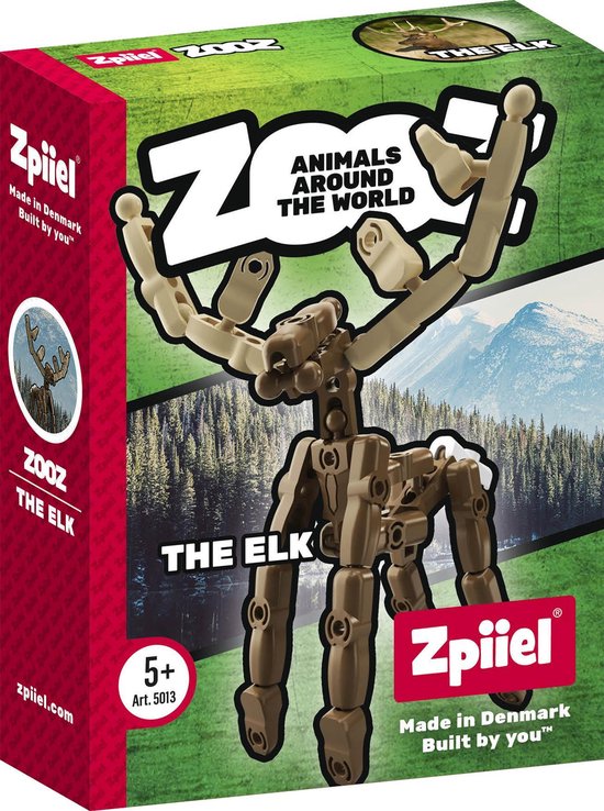 Zpiiel - ZooZ Elk - Constructiespeelgoed - Unieke bouwelementen met kogelgewrichten - Creatief spelen - Fijne motoriek van Zpiiel
