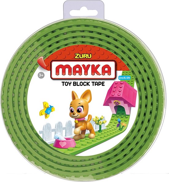 Zuru-Mayka 34655 Block Tape 4 Noppen 2m Licht Groen van Merkloos