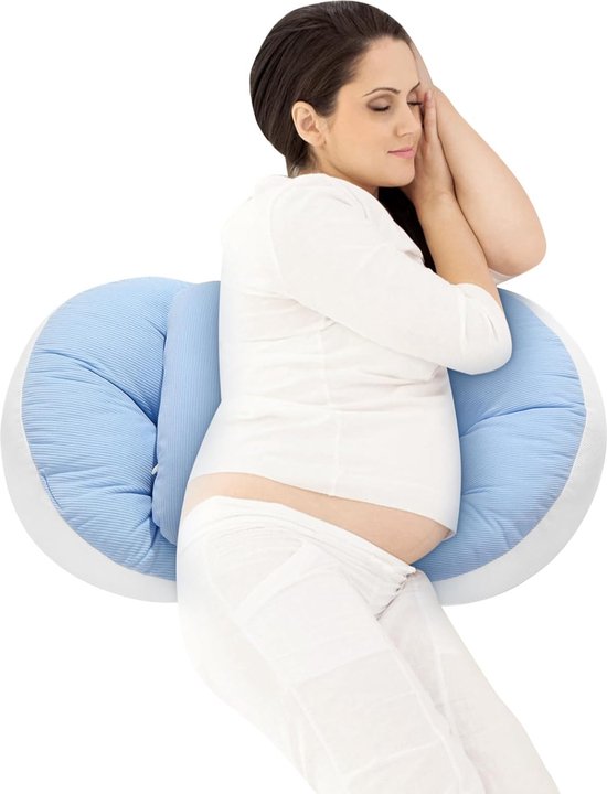 Zwangerschapskussen met wasbare afdekking - ondersteuning voor rug en taille - zijslaapkussen voor borstvoeding - beste cadeau voor zwangere vrouwen van LifeGoods